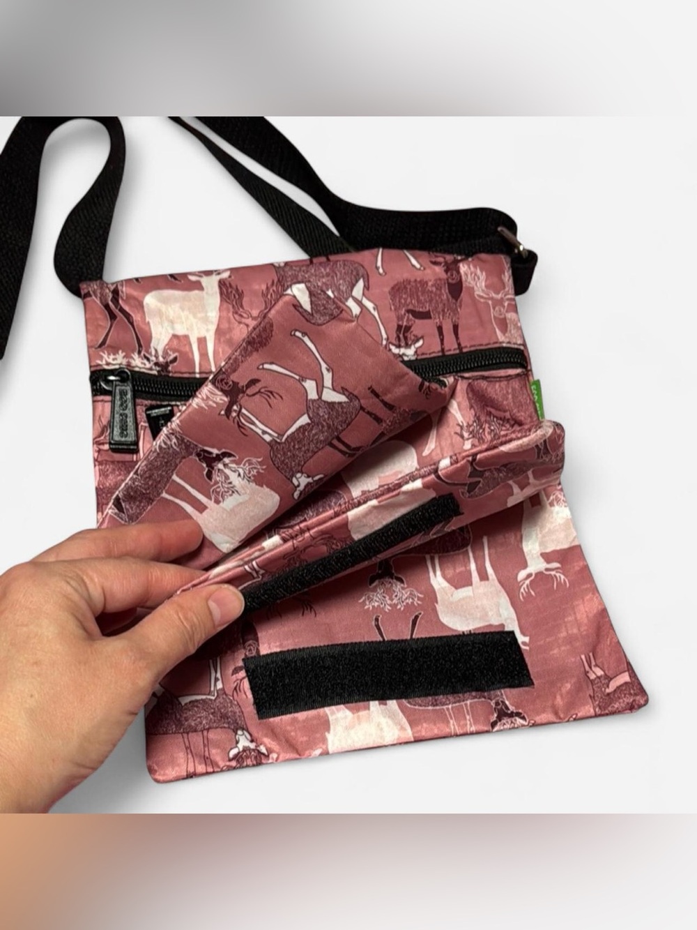 Scottish Deer Print Crossbody Bag Woodland Cottagecore Purse Purchased Scotland - Picture 3 of 7